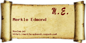 Merkle Edmond névjegykártya